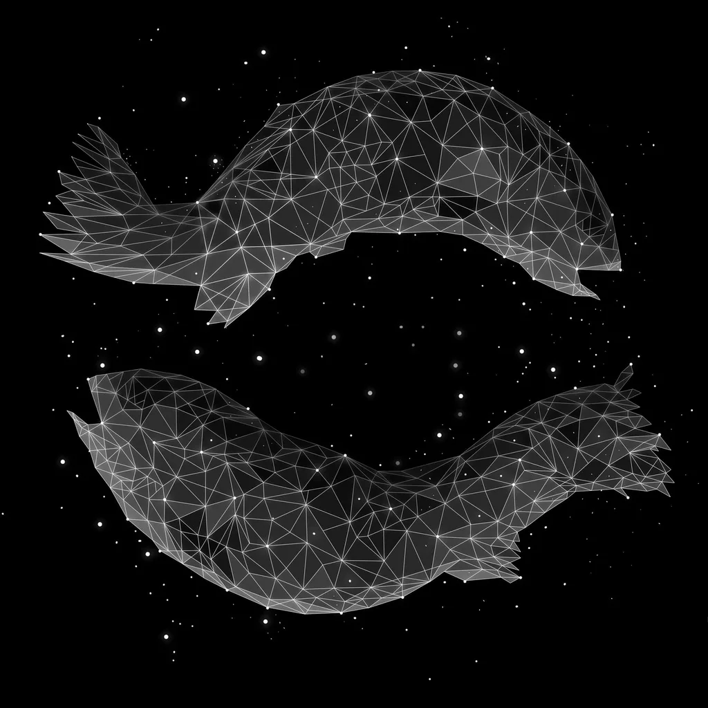 An illustration of the Pisces constellation