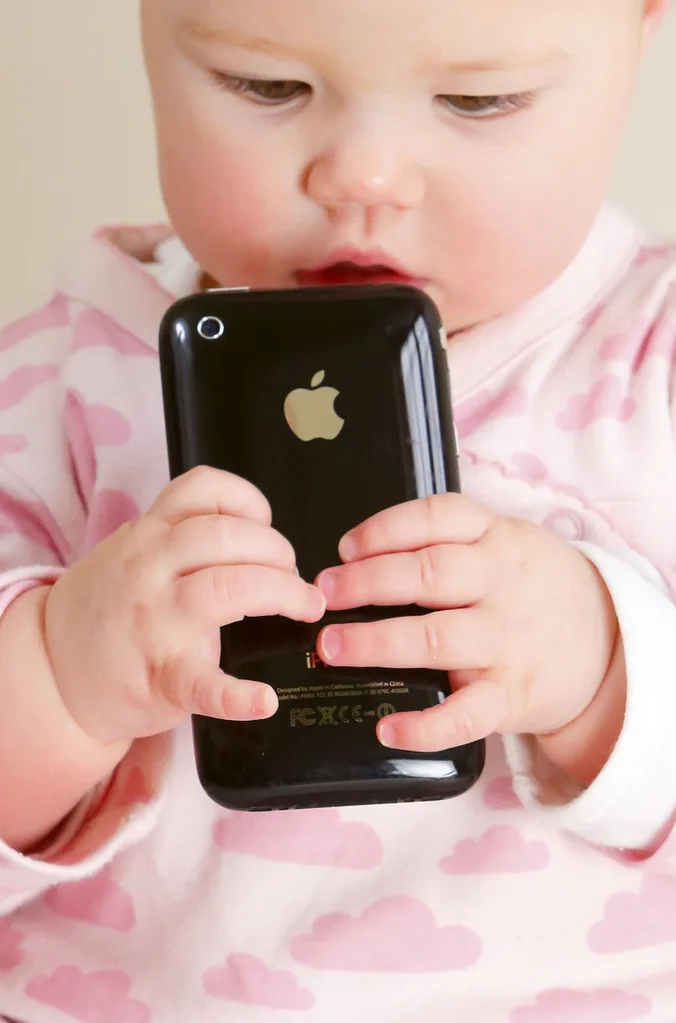 Baby on a phone.