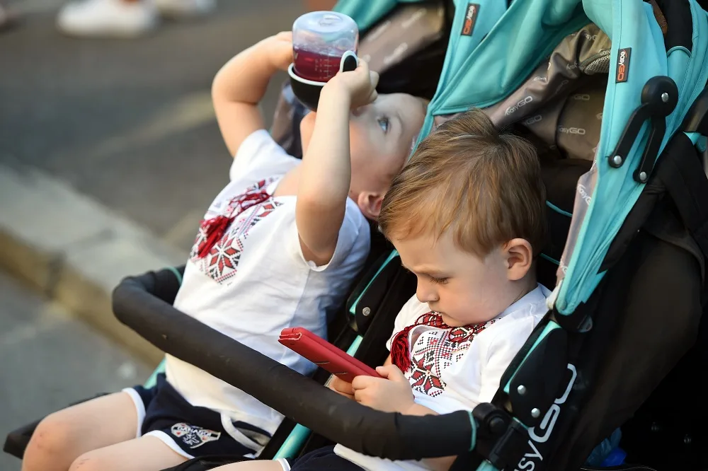 Child on phone.