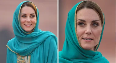 Kate Middleton dons head scarf for Pakistan mosque visit