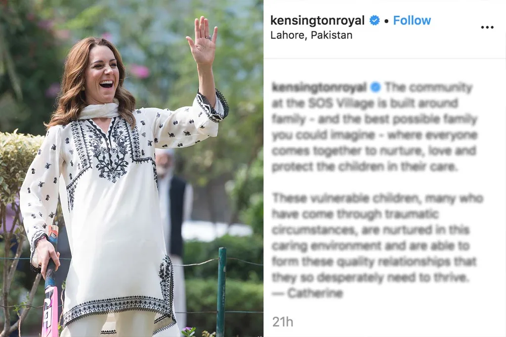 Kate Middleton first message Instagram