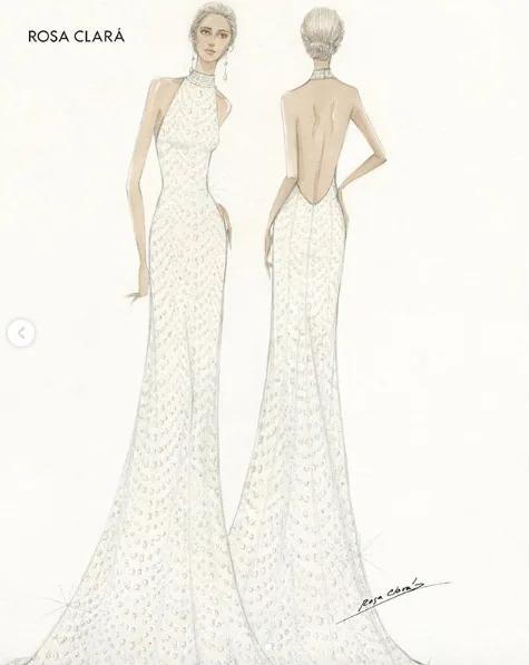 rosa clara wedding dress rafael nadal