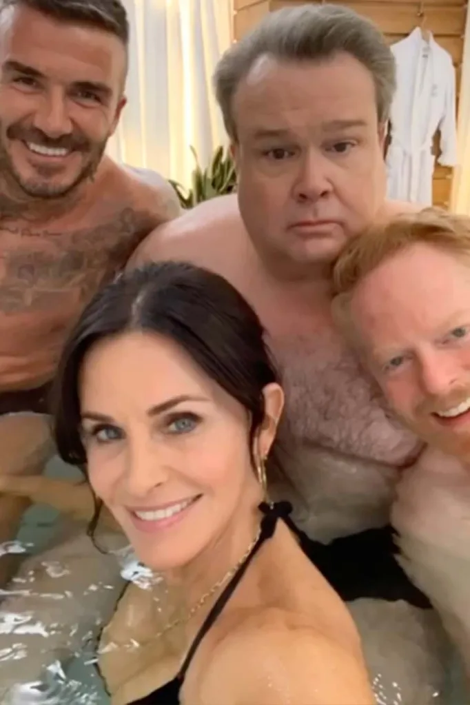 Courtney Cox David Beckham hot tub Modern Family