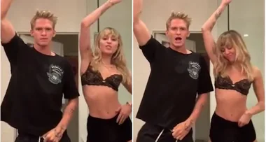 Underwear-clad Miley Cyrus gyrates with Cody Simpson
