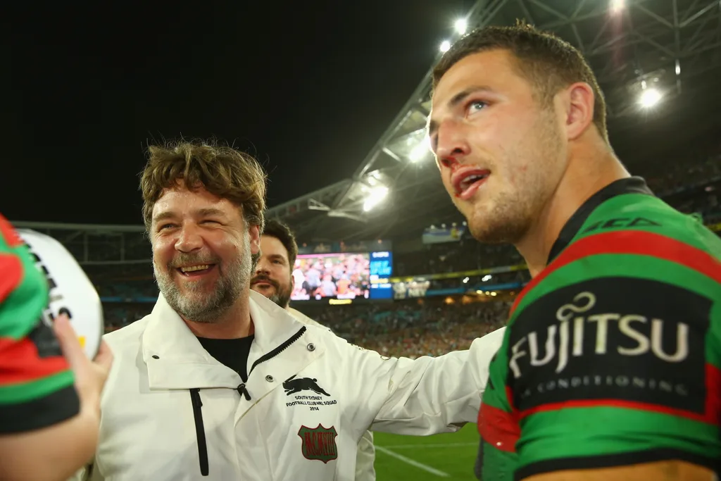 Sam Burgess with mentor Russell Crowe