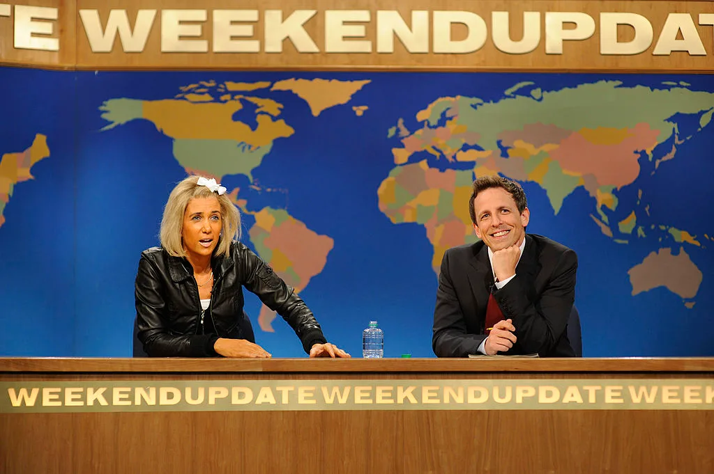 Kristen Wiig and Seth Meyers on Saturday Night Live