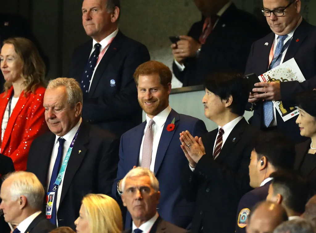 Prince Harry at the rugby final in Japan