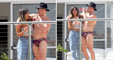 Bachelorette star Jackson parties in budgie smugglers with mystery woman