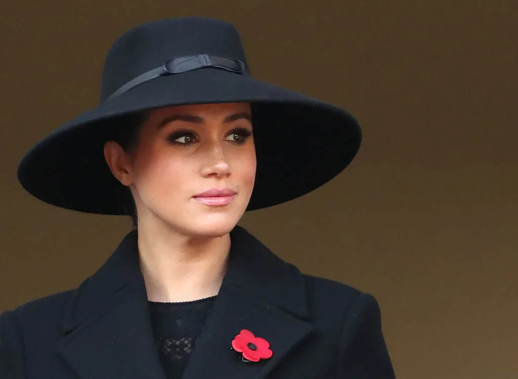 Meghan, Duchess of Sussex attends the annual Remembrance Sunday memorial at The Cenotaph