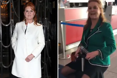 Fergie dances on an electric suitcase