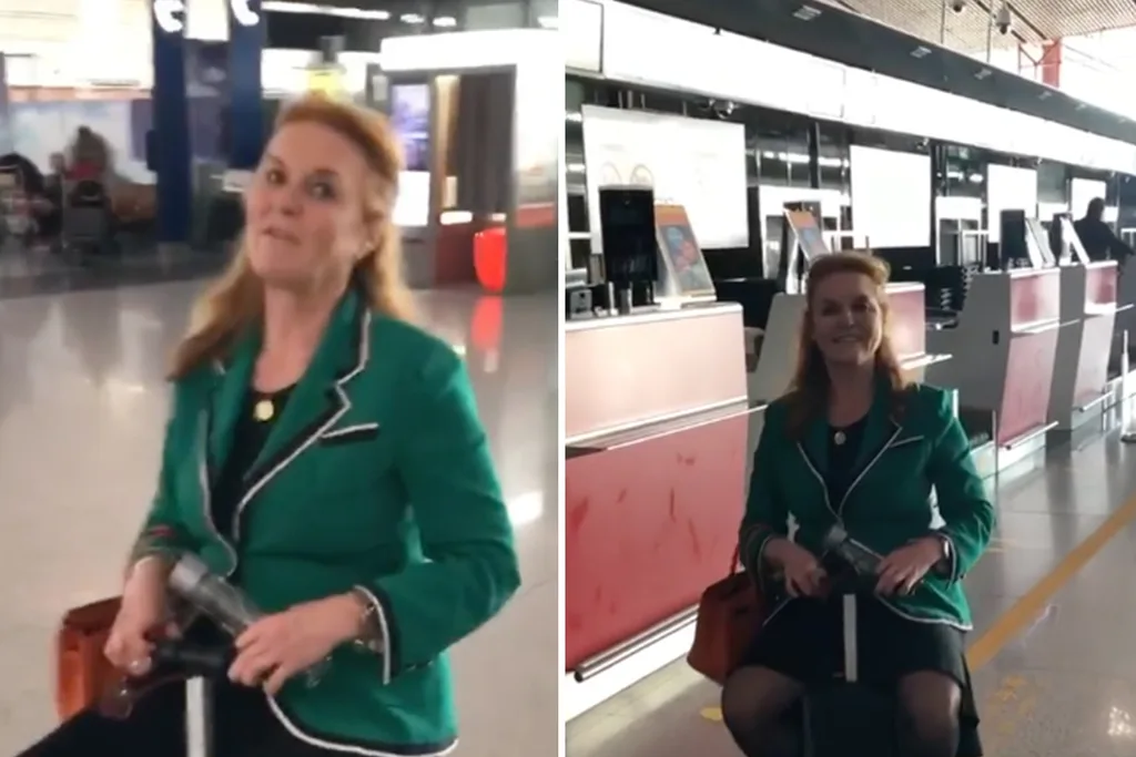 Sarah Ferguson electric suitcase Beijing airport