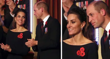 Prince William Kate Middleton back rub PDA