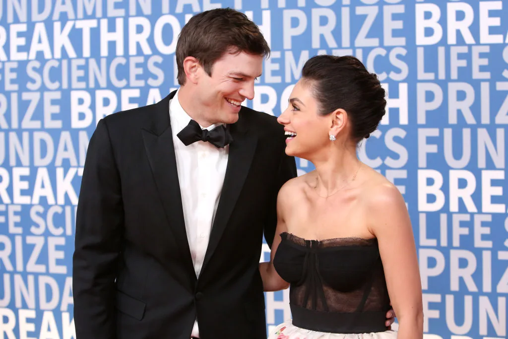Ashton Kutcher with Mila Kunis at the 2018 Breakthrough Prize at NASA Ames Research Center