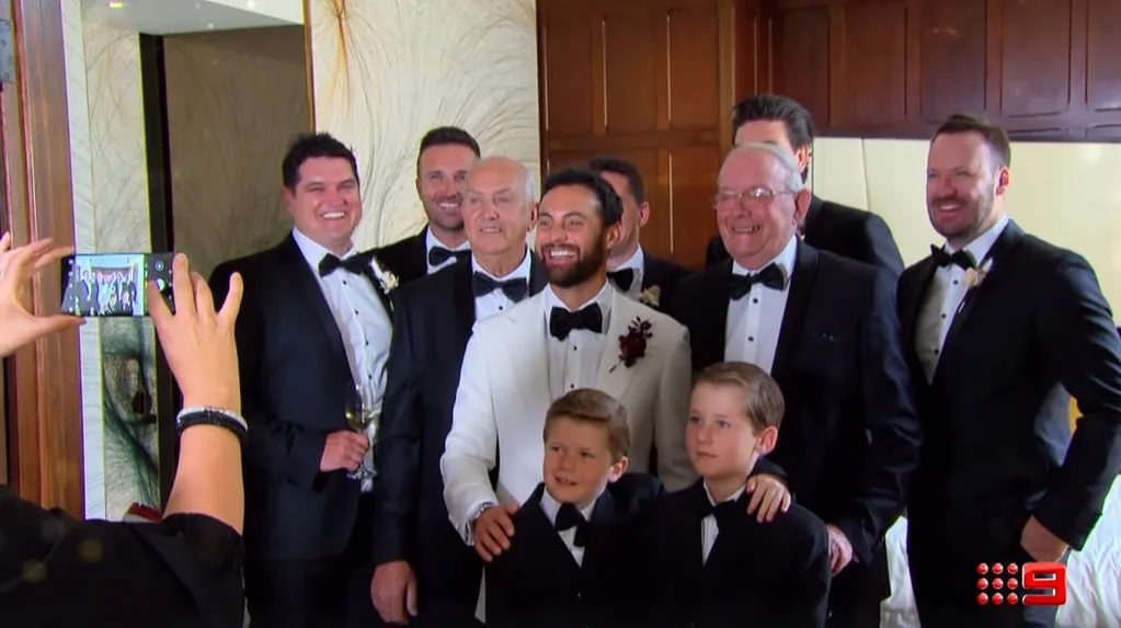 Cam with his bridal party