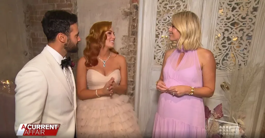 Cam and Jules being interviewed by Nine's Sylvia Jeffreys