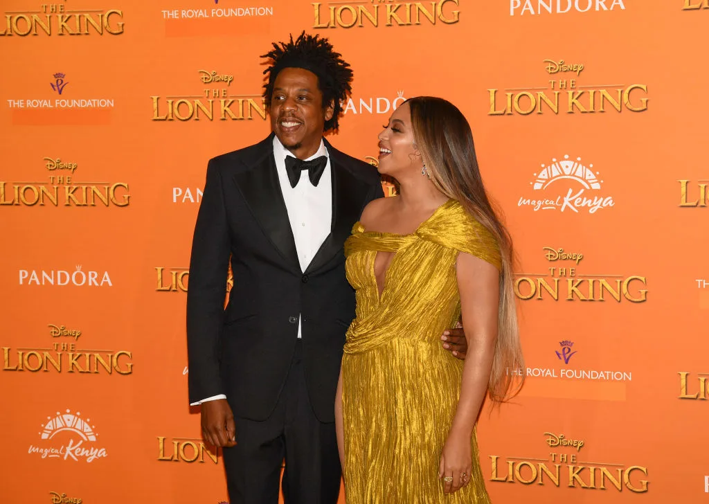 Jay-Z and Beyonce at the European Premiere of Disney's