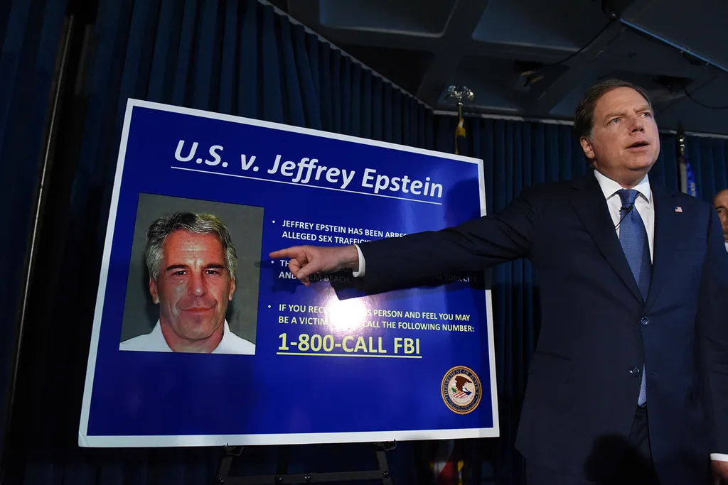 US Attorney for the Southern District of New York Geoffrey Berman announces charges against Jeffery Epstein on July 8, 2019