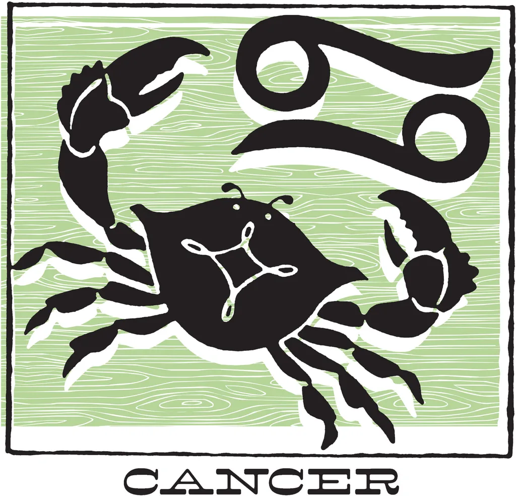 A silhouette of a Cancer crab