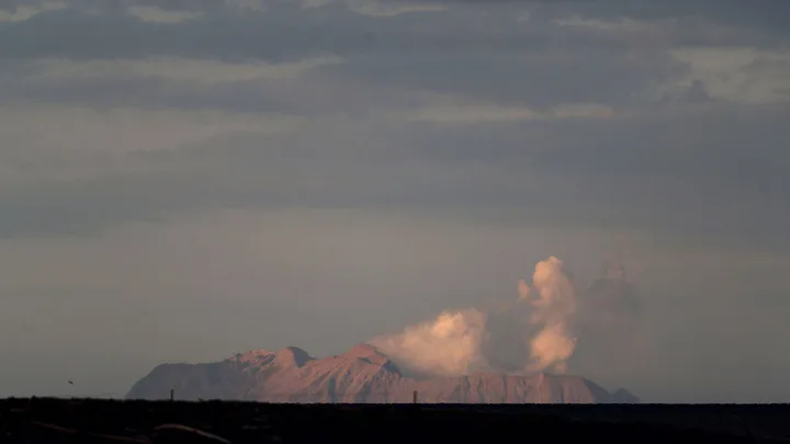 The White Island Volcano erupting