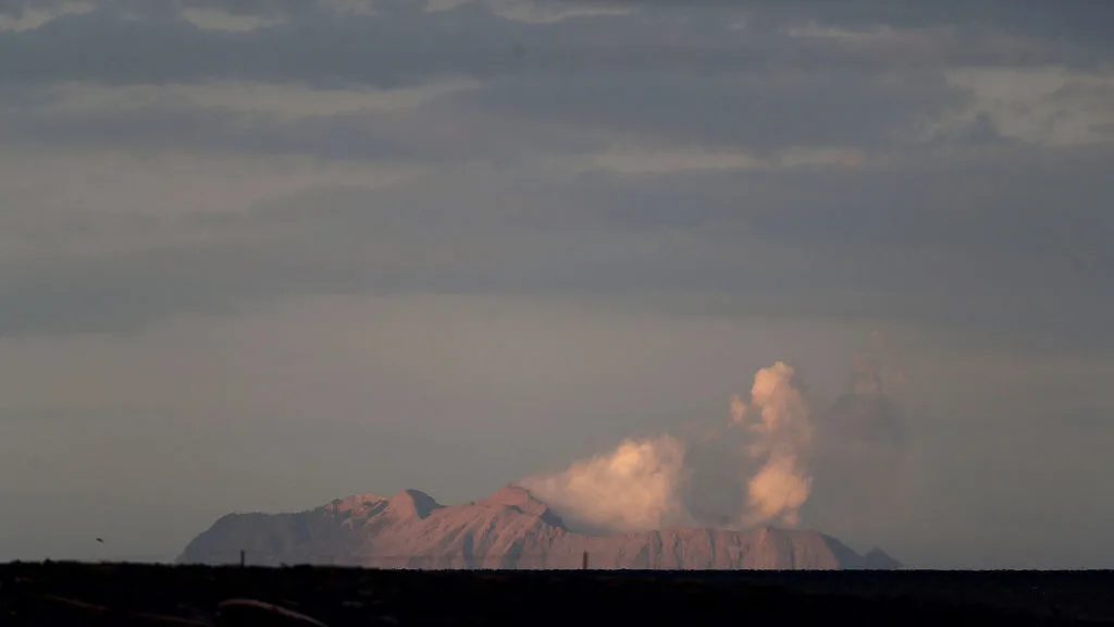The White Island Volcano erupting