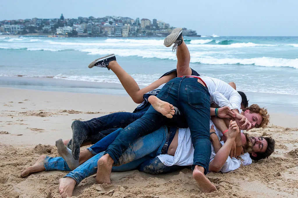 New Year's Day revellers Bondi Beach Sydney
