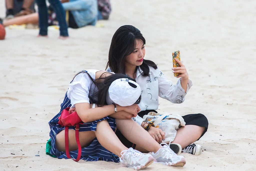 New Year's Day revellers Bondi Beach Sydney