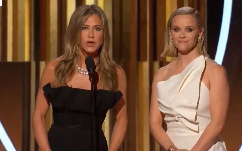 Jennifer Aniston and Reese Witherspoon at the Golden Globes 2020