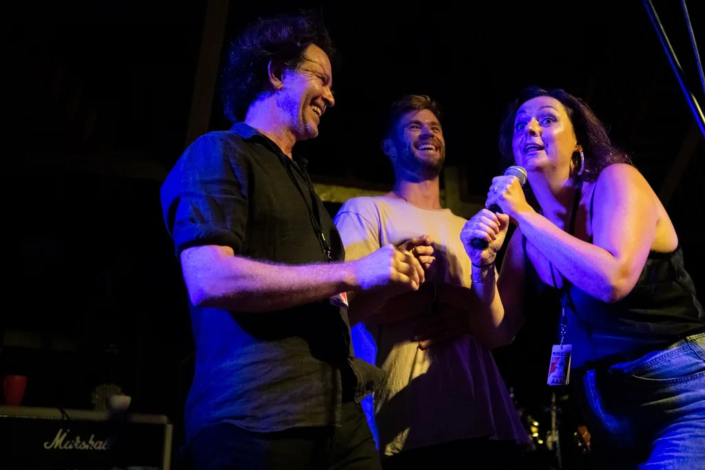 Bernard Fanning, Celeste and Chris.