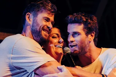 EXCLUSIVE: Chris and Liam Hemsworth join Celeste Barber at Byron Bay fire fundraiser