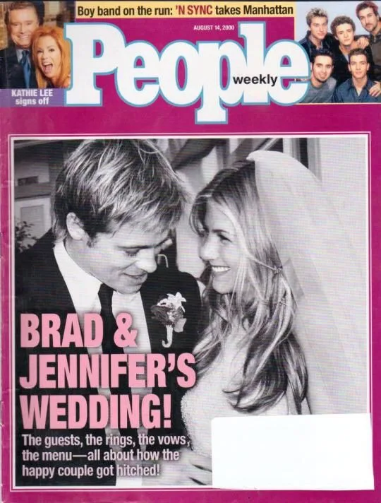 Brad and Jen's 2000 wedding.