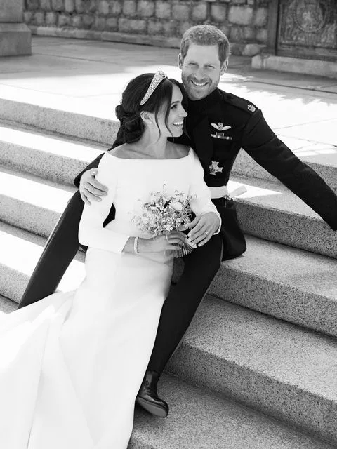 Meghan and Harry on their wedding day