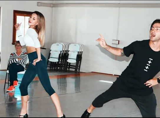 Chloe has the unwavering support of her mother Olivia Newtown-John (left in background) who has been spotted visiting her during dance rehearsals.