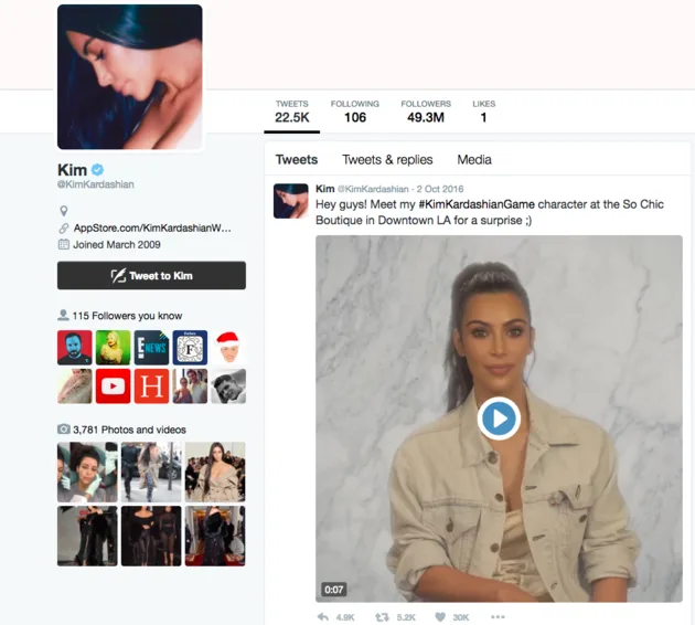 Kim Kardashian Twitter