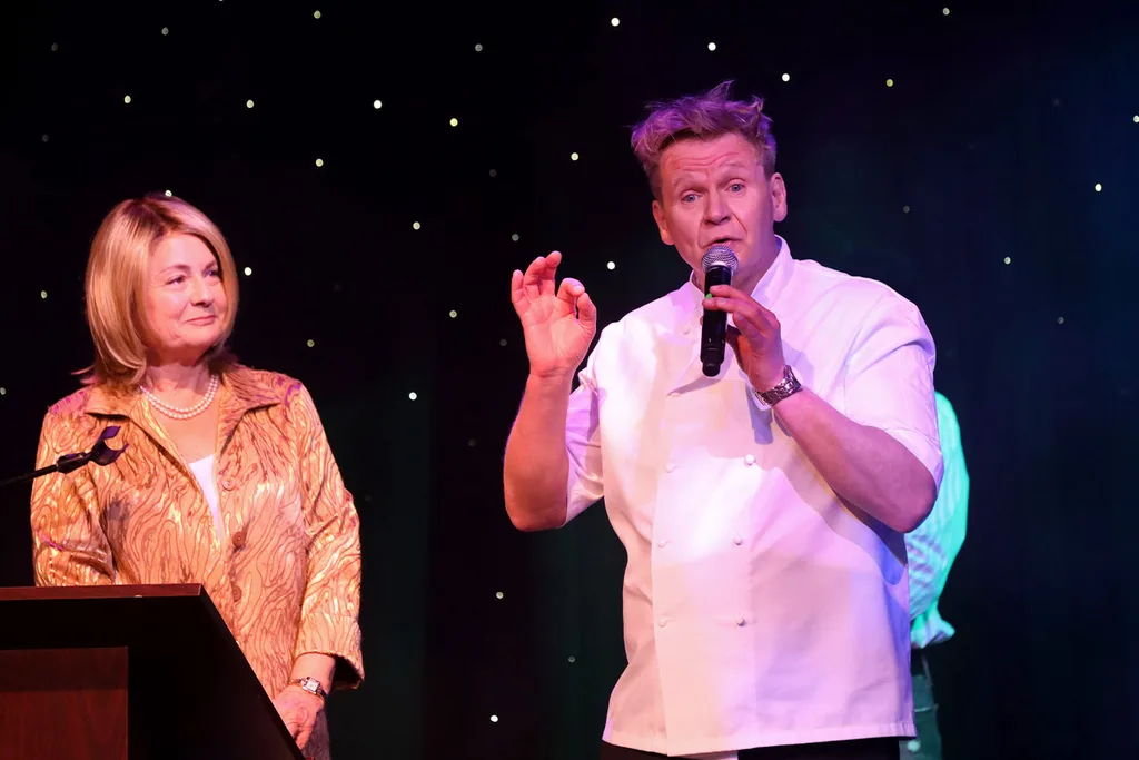 Gordon Ramsay impersonator Martin Jordan alongside Martha Stewart impersonator Sharon Holmes
