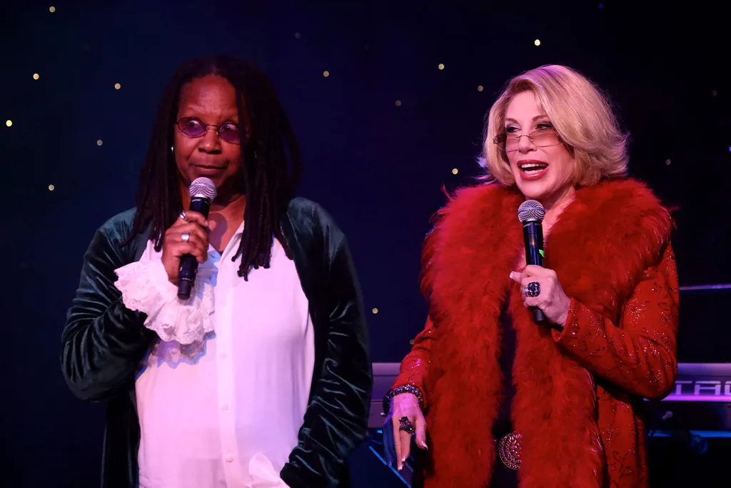 Whoppi Goldberg impersonator Bettina Williams (L) and Joan Rivers impersonator Dee Dee Hanson (R)