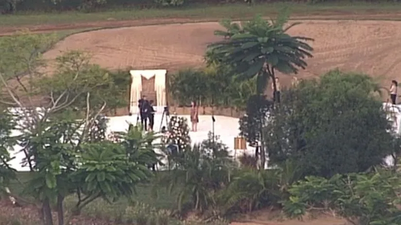Ariel footage of the wedding
