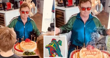 Elton John celebrates birthday with homemade card from sons