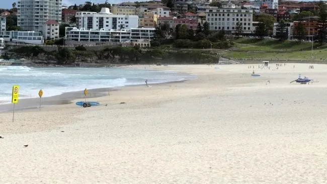Bondi Beach after coronavirus social distancing enforcement.