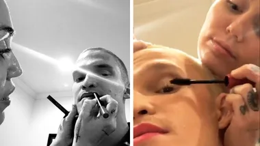 Miley Cyrus does Cody Simpson’s makeup while in lockdown
