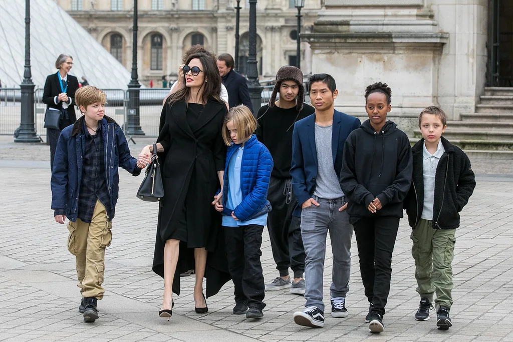 Angelina Jolie and children