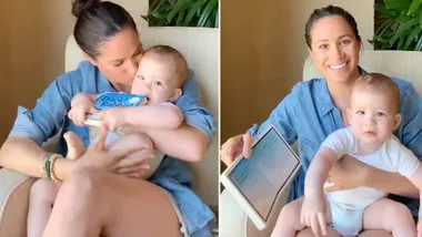 Harry films as Meghan reads to Archie to celebrate his first birthday