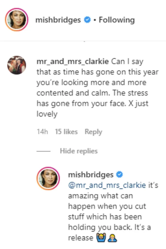 Michelle bridges instagram comment
