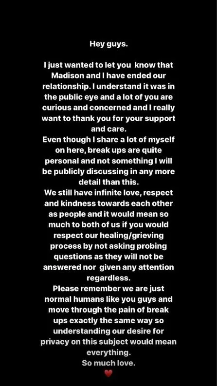 Tash break up