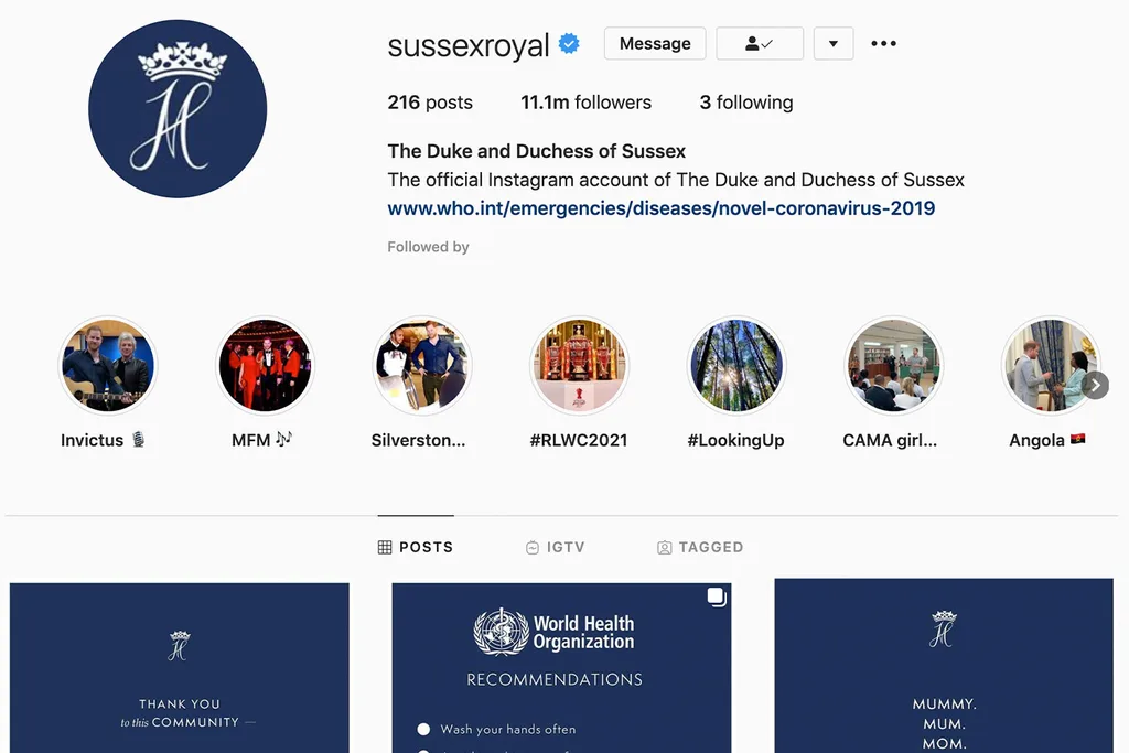 Harry and Meghan Instagram