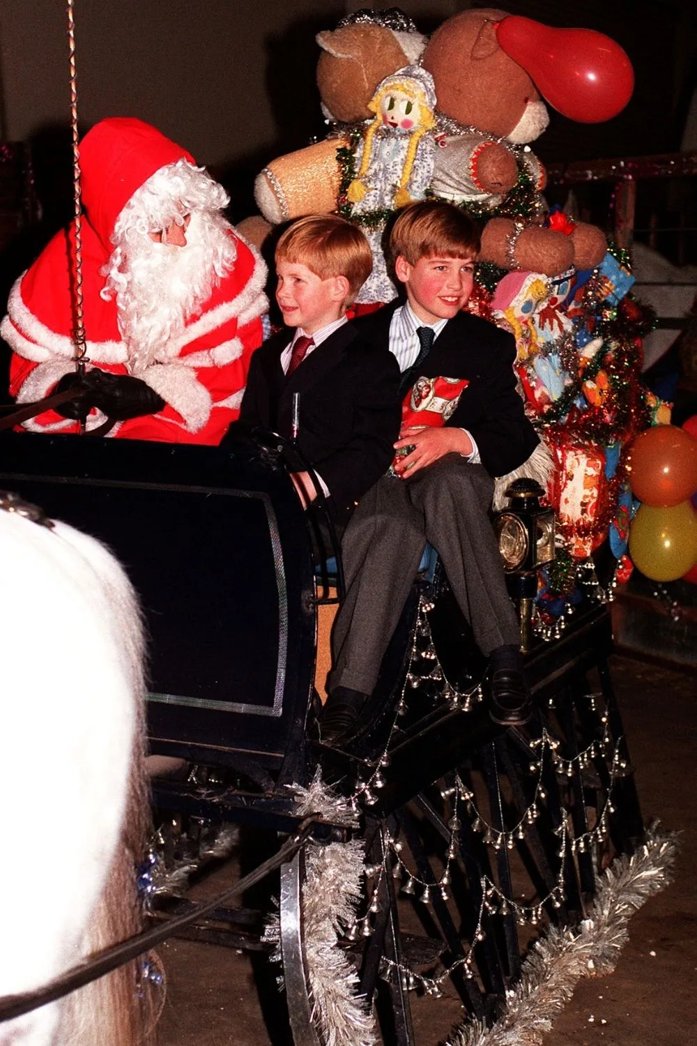 william and harry 1990 with santa