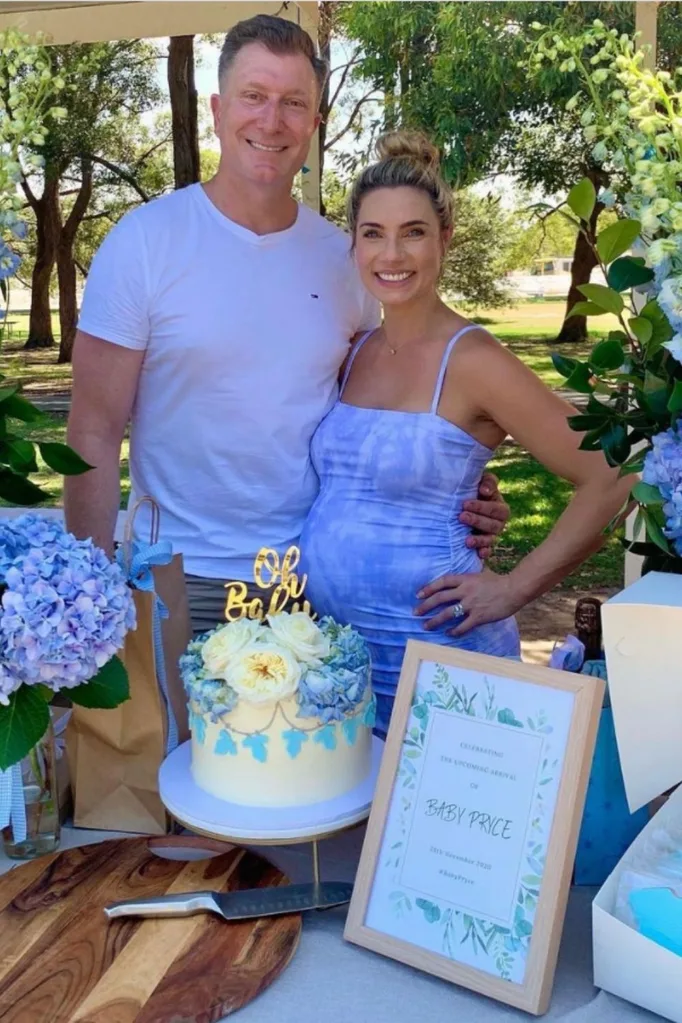 Simon Pryce and Lauren Hannaford baby shower