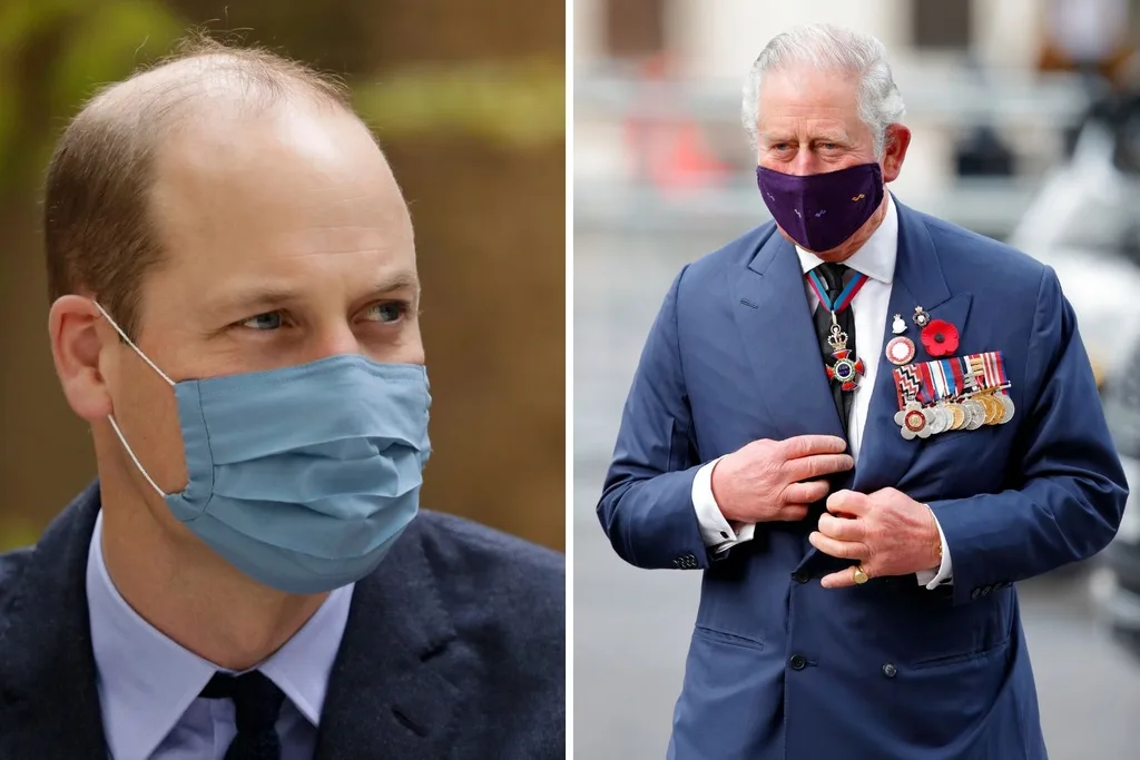 Prince William and Prince Charles masks covid