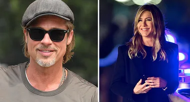 Brad and Jen caught kissing on set