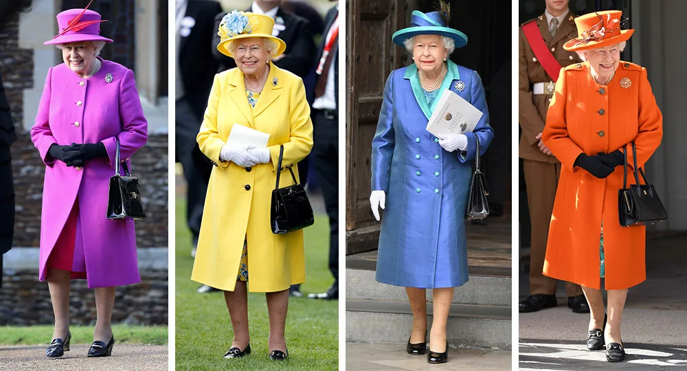 Queen Elizabeth colour dress fashion outfit
