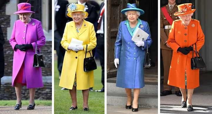 Queen Elizabeth colour dress fashion outfit